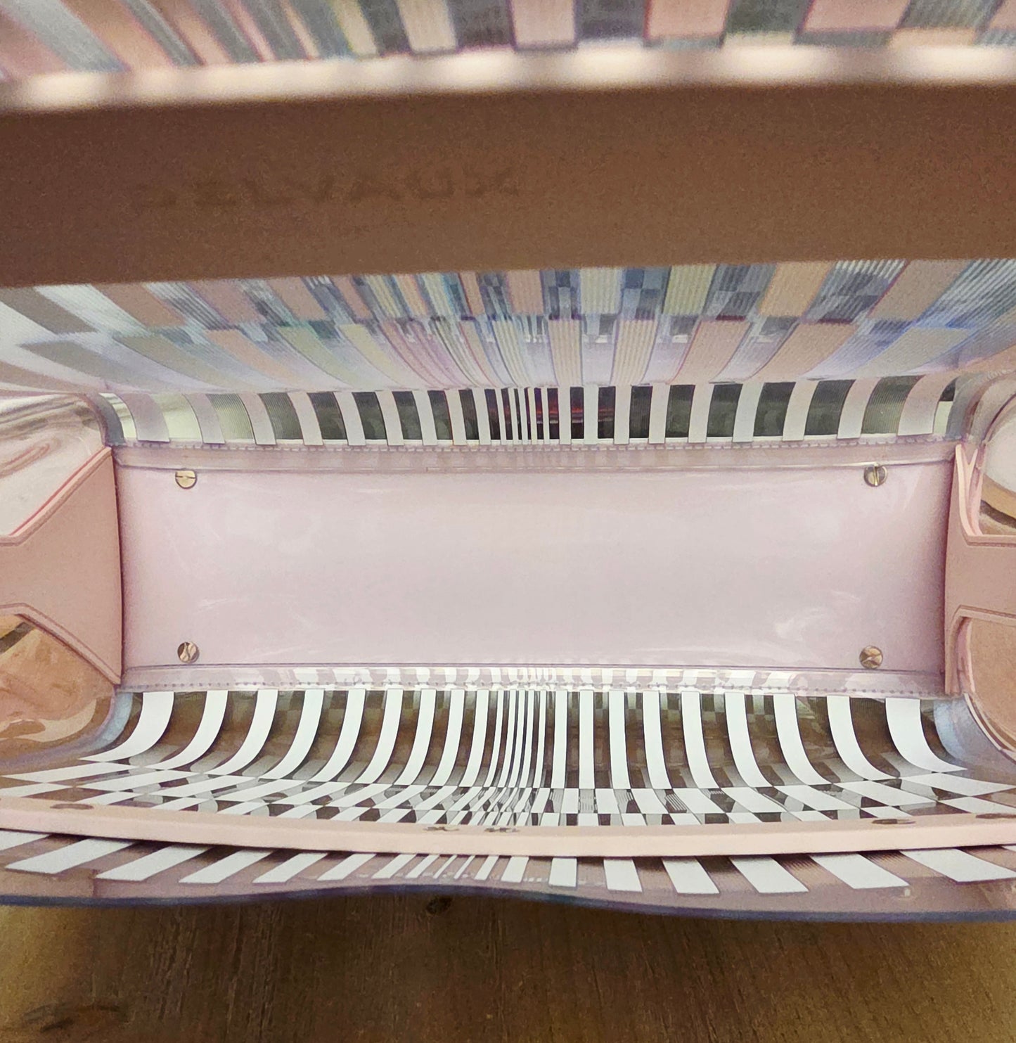 Delvaux Limited Edition Transparent Multicolor Brilliant MM PVC Top Handle Bag