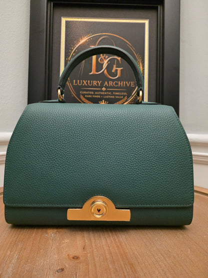 Moynat Réjane PM Green Grained Leather Top Handle Bag
