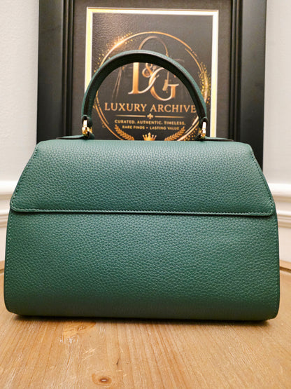 Moynat Réjane PM Green Grained Leather Top Handle Bag