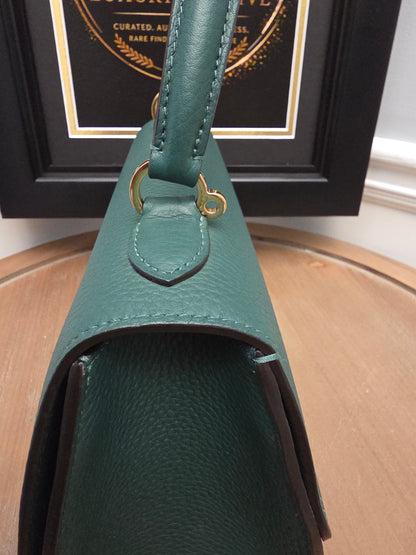 Moynat Réjane PM Green Grained Leather Top Handle Bag