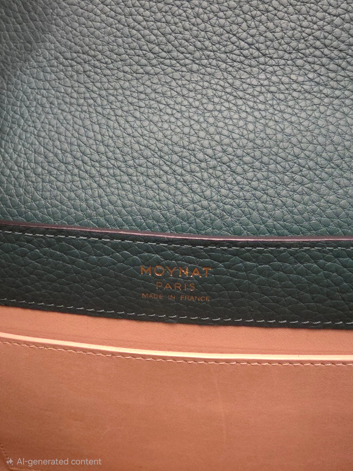 Moynat Réjane PM Green Grained Leather Top Handle Bag