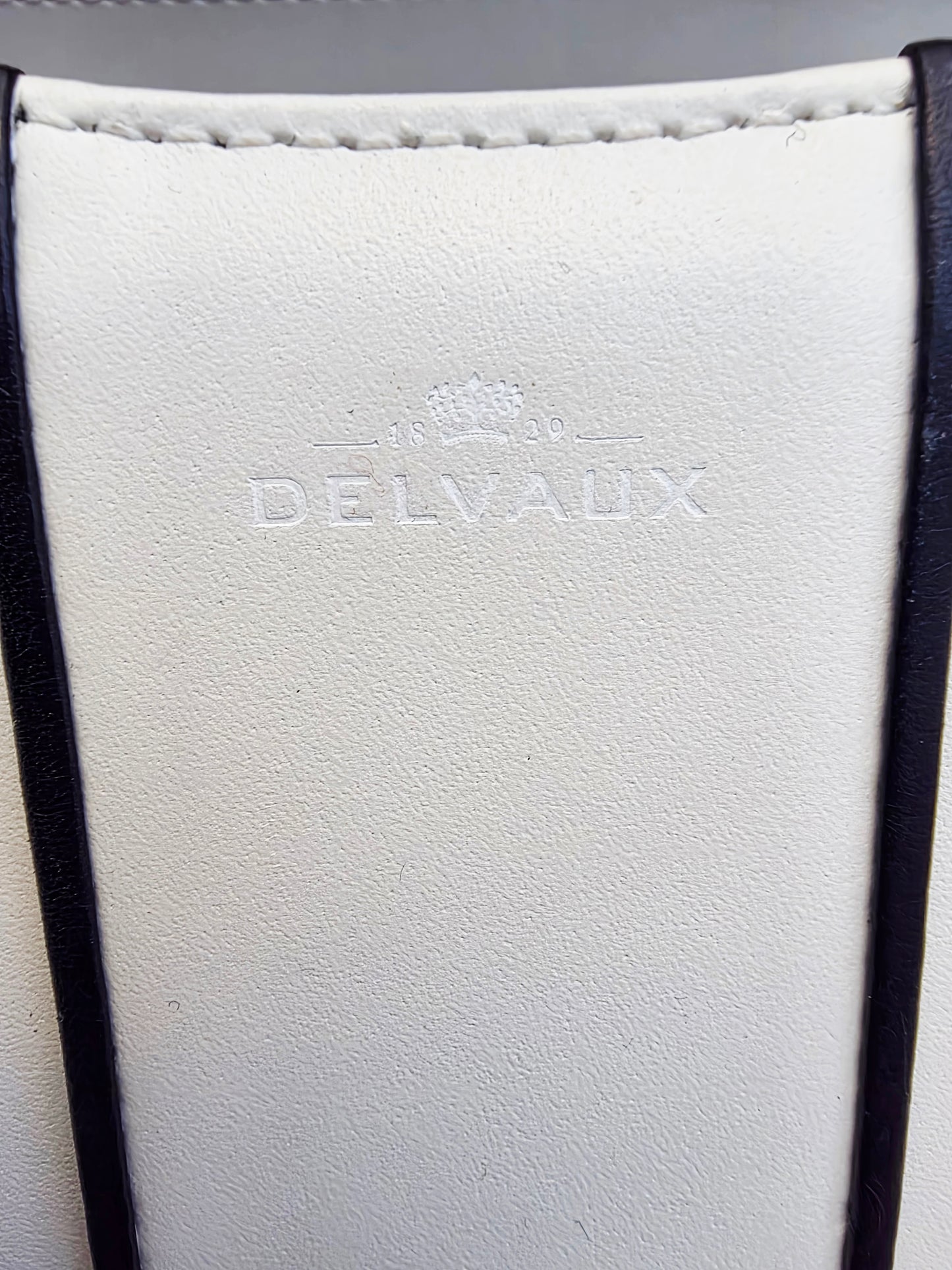 Delvaux Brillant MM "Panda" White & Black Leather Top Handle Bag