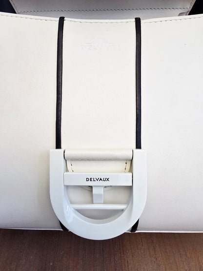 Delvaux Brillant MM "Panda" White & Black Leather Top Handle Bag