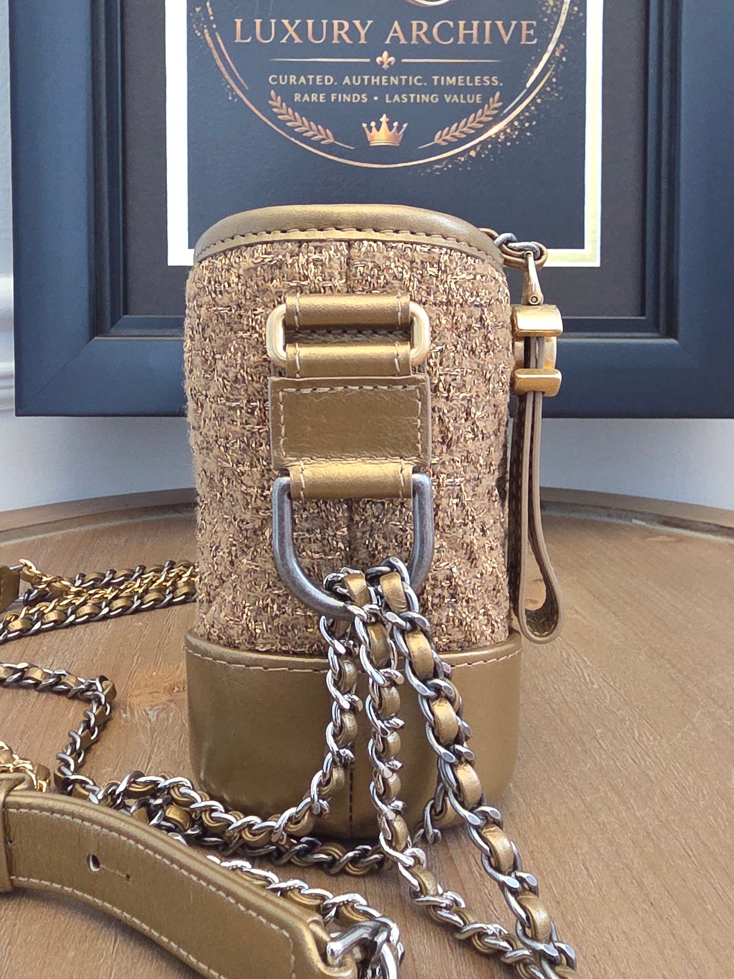 The Champagne Tweed Collection: Chanel CC Charm Shoulder Bag