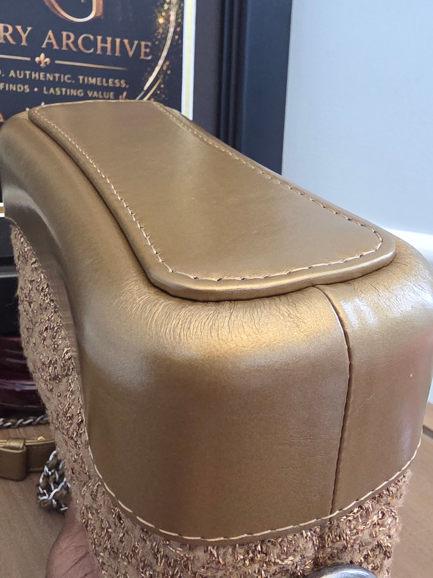 The Champagne Tweed Collection: Chanel CC Charm Shoulder Bag