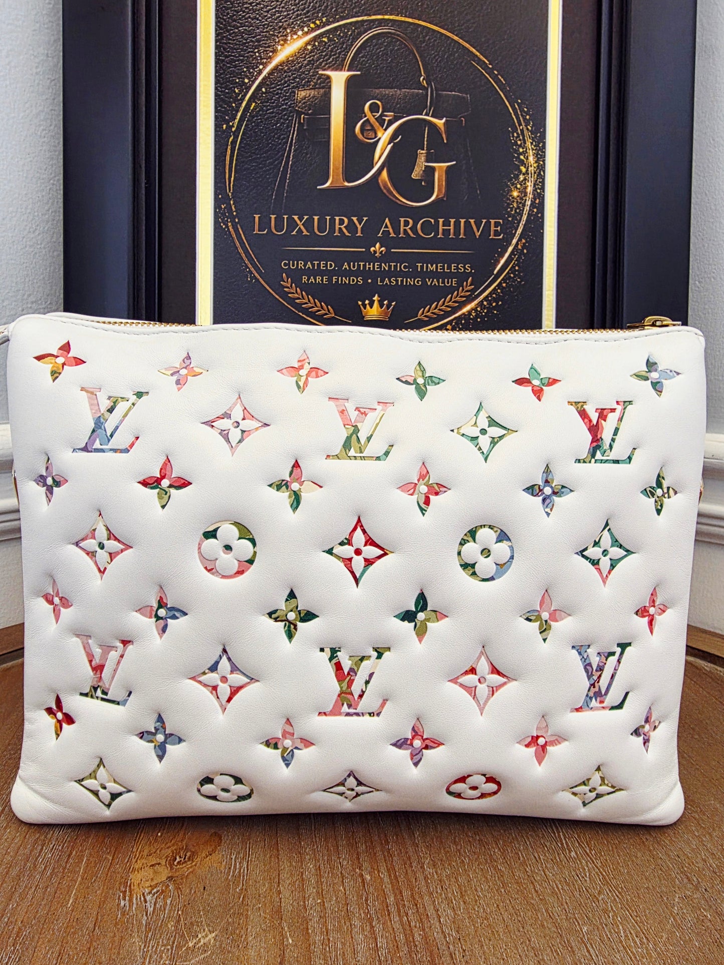 Louis Vuitton Coussin PM LV Garden White Multicolor Lambskin Shoulder Bag