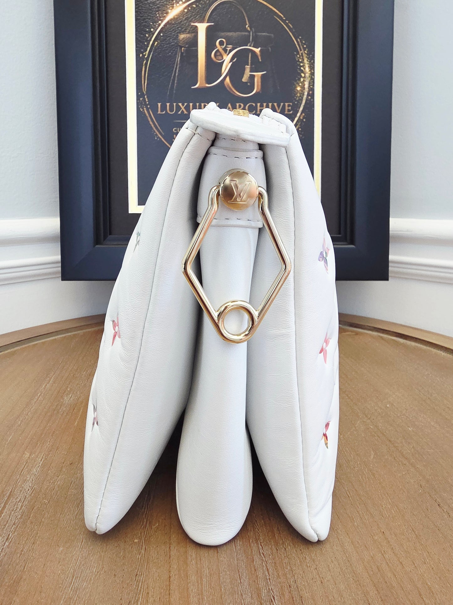 Louis Vuitton Coussin PM LV Garden White Multicolor Lambskin Shoulder Bag