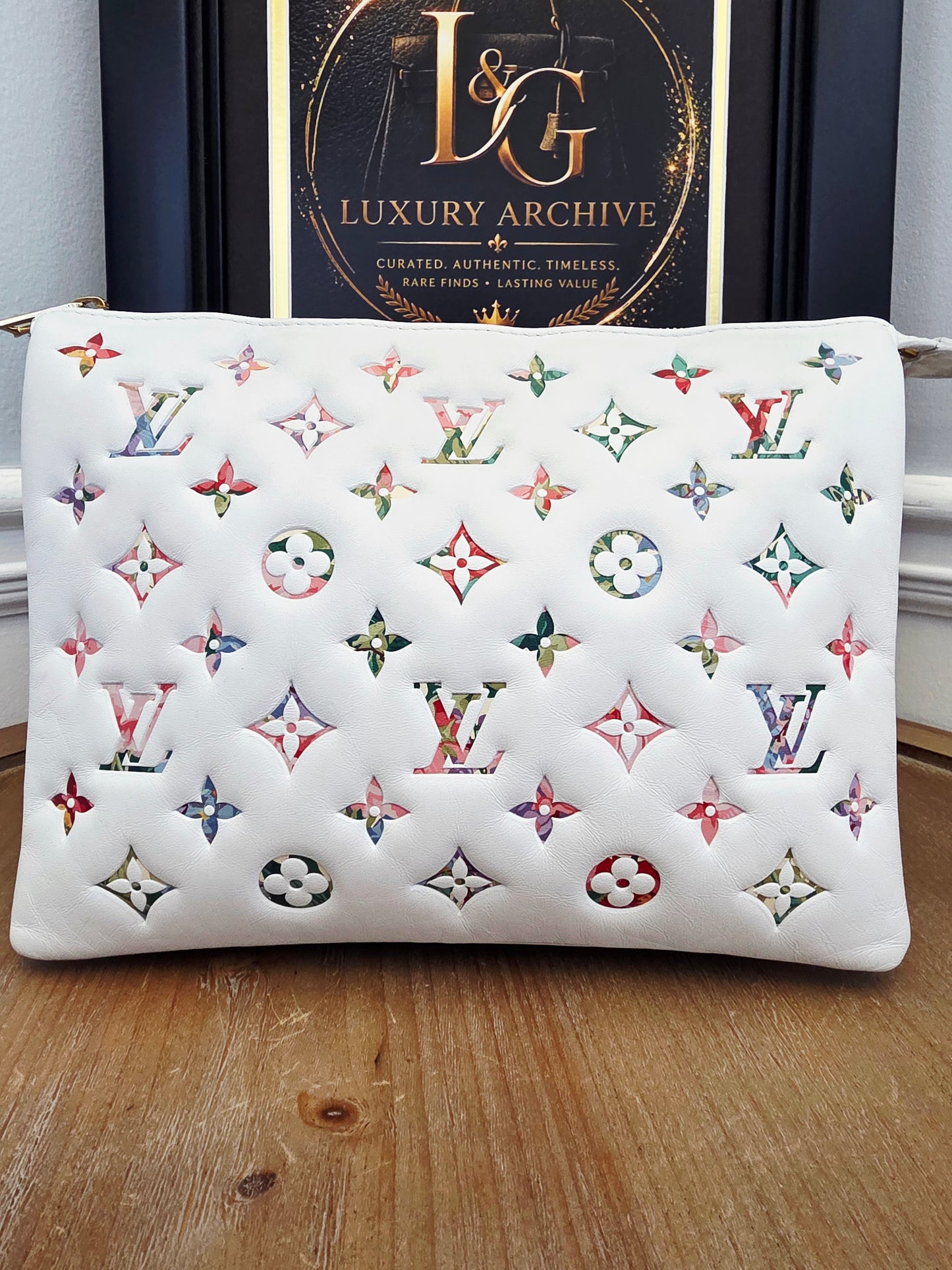 Louis Vuitton Coussin PM LV Garden White Multicolor Lambskin Shoulder Bag