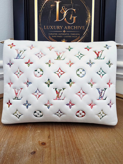 Louis Vuitton Coussin PM LV Garden White Multicolor Lambskin Shoulder Bag