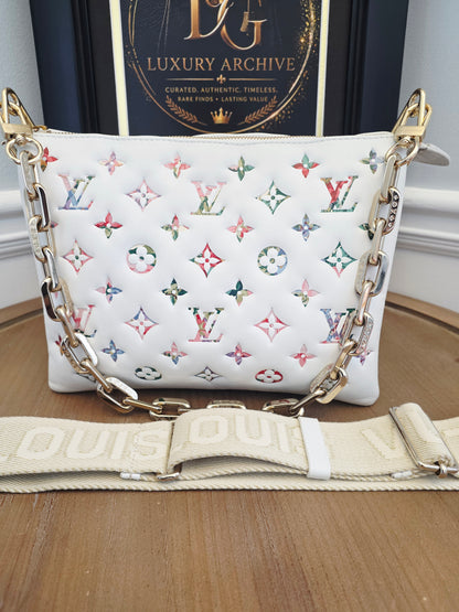 Louis Vuitton Coussin PM LV Garden White Multicolor Lambskin Shoulder Bag