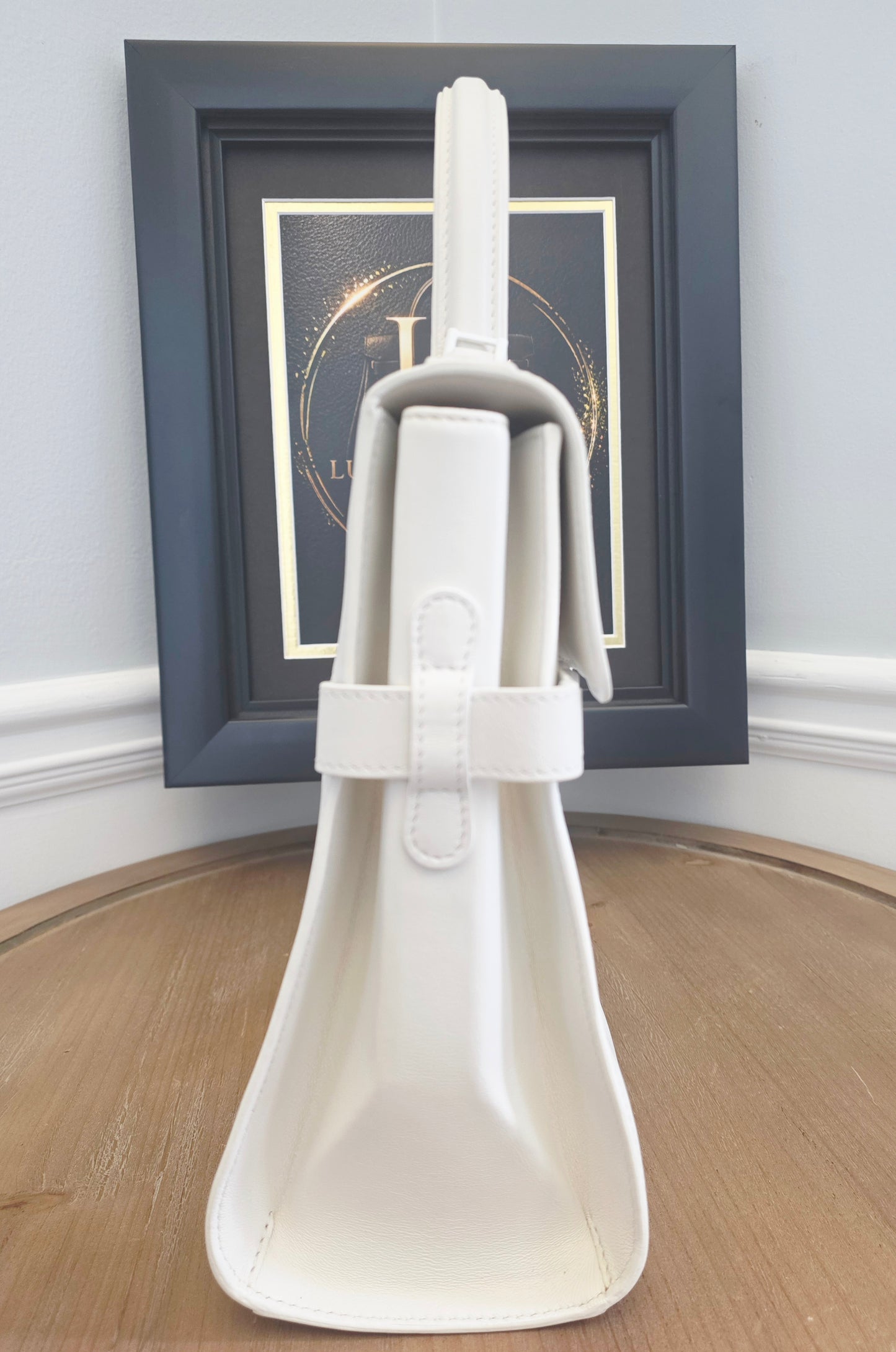 Delvaux Tempête White Calfskin Top Handle Bag