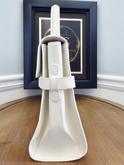 Delvaux Tempête White Calfskin Top Handle Bag