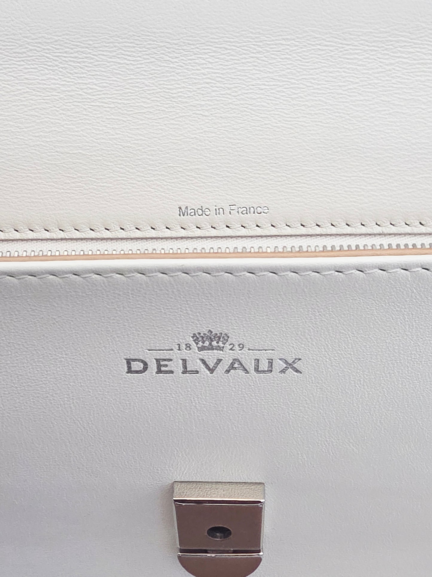 Delvaux Tempête White Calfskin Top Handle Bag