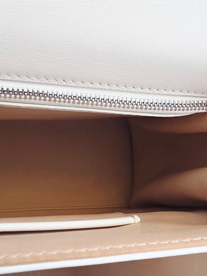 Delvaux Tempête White Calfskin Top Handle Bag