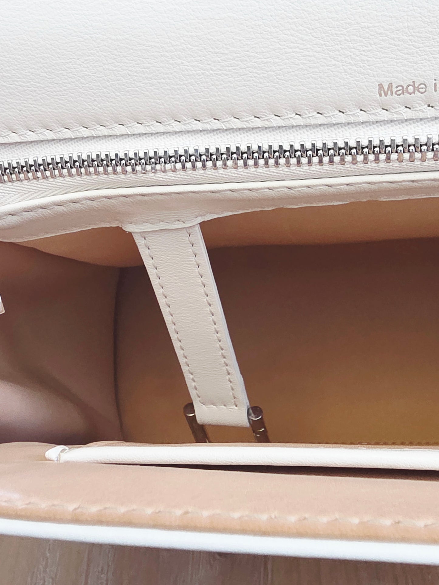 Delvaux Tempête White Calfskin Top Handle Bag
