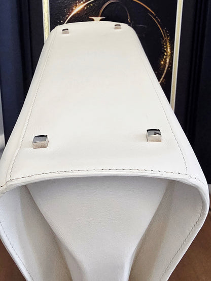 Delvaux Tempête White Calfskin Top Handle Bag