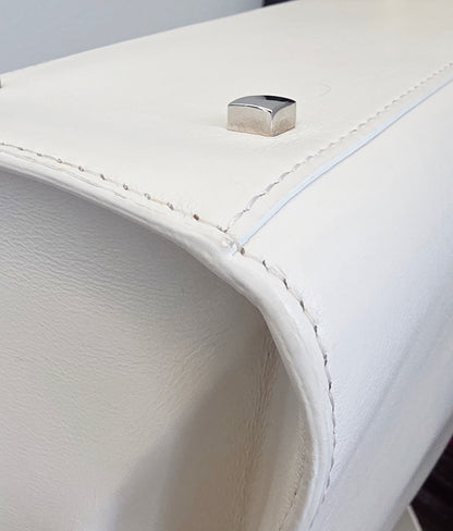 Delvaux Tempête White Calfskin Top Handle Bag