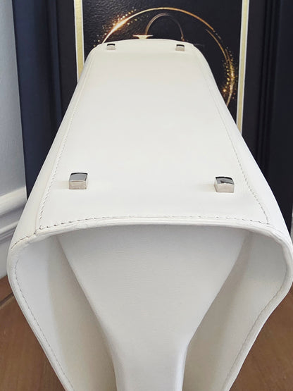 Delvaux Tempête White Calfskin Top Handle Bag