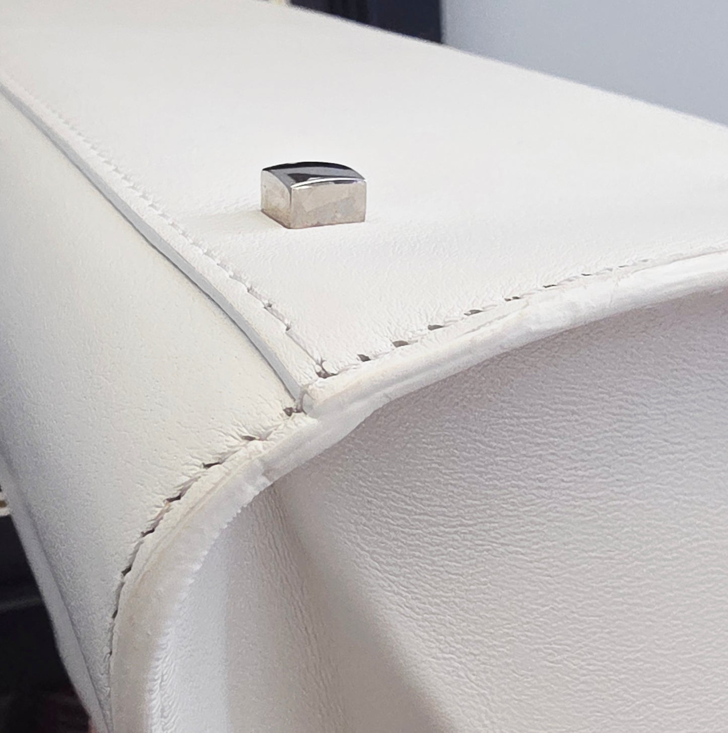 Delvaux Tempête White Calfskin Top Handle Bag