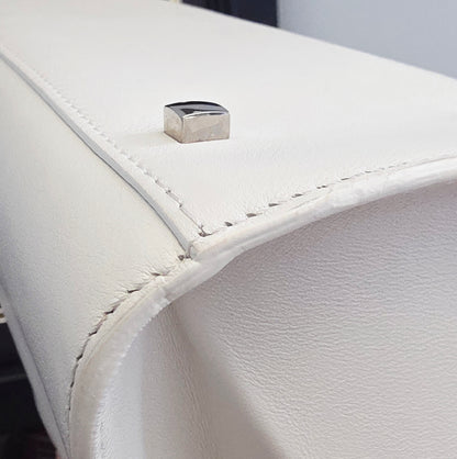Delvaux Tempête White Calfskin Top Handle Bag