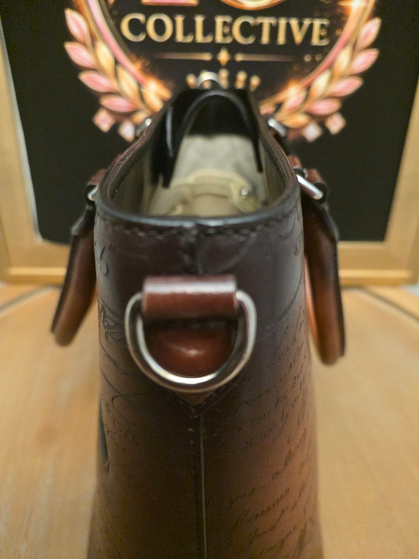 Berluti Toujours Scritto Venezia Leather Tote Bag Tobacco Brown