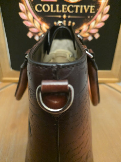 Berluti Toujours Scritto Venezia Leather Tote Bag Tobacco Brown