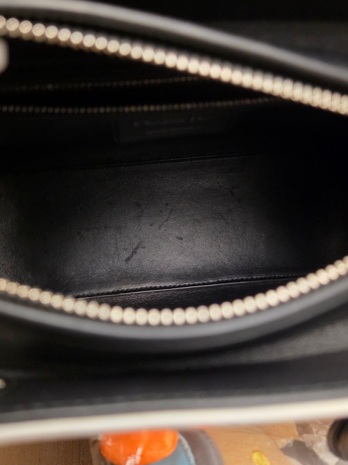 Christian Dior Diorissimo White & Black Leather Embellished Tote Bag with Silver Hardware, Strap, Charm & Authenticity Card