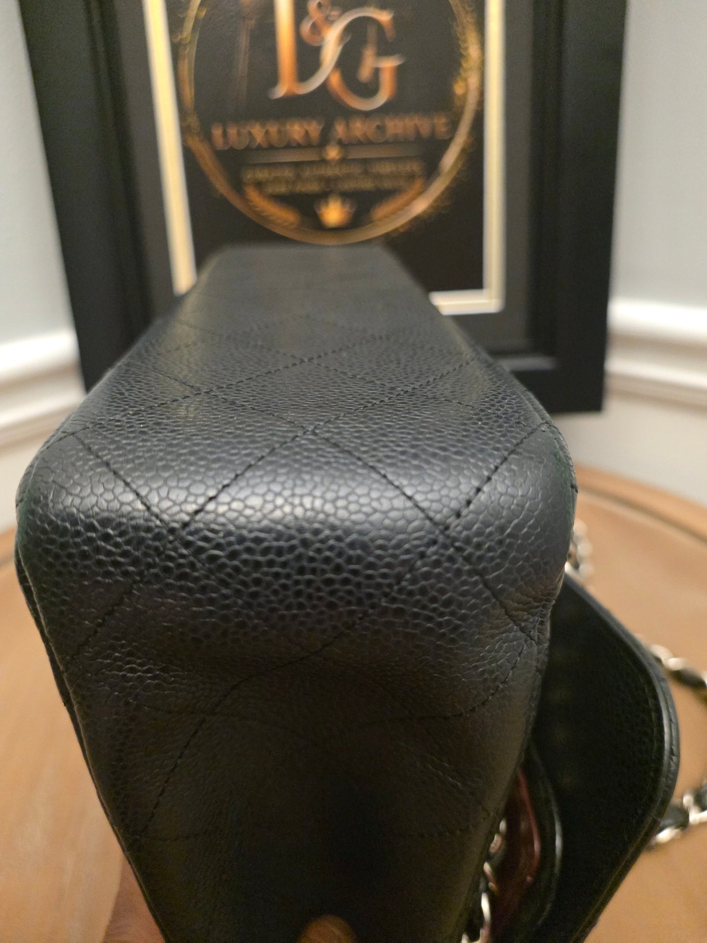 Chanel Jumbo Classic Double Flap Bag Black Caviar Leather Silver Hardware