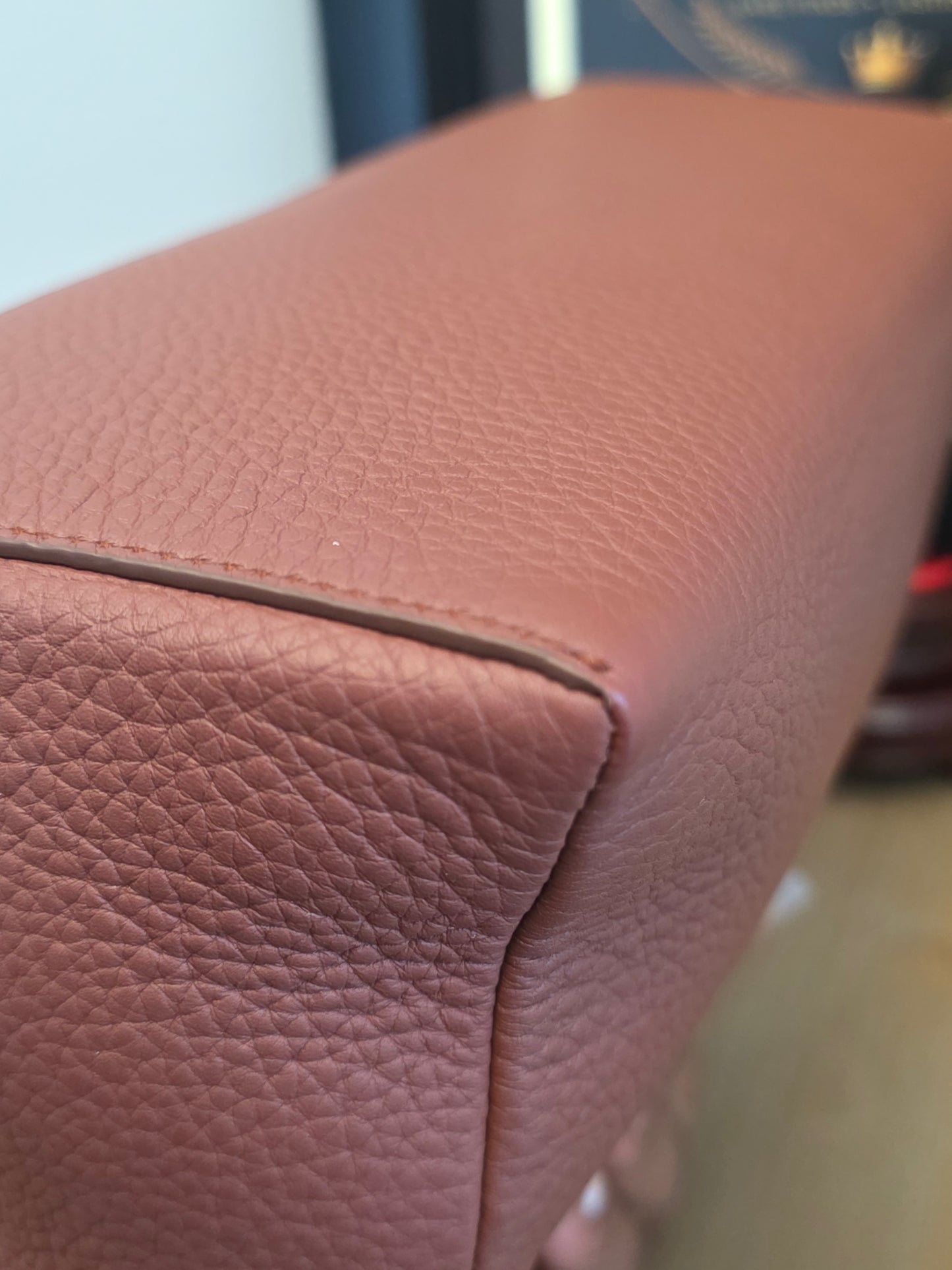 Authentic Loro Piana Extra Vanity Case | Fine Grained Calfskin Leather | Betel Berry | Made in Italy | Crossbody & Top Handle