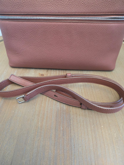 Authentic Loro Piana Extra Vanity Case | Fine Grained Calfskin Leather | Betel Berry | Made in Italy | Crossbody & Top Handle