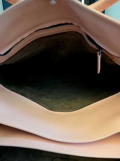 Authentic Bottega Veneta Large Roma Intrecciato Leather Tote Bag | Blush Pink | Made in Italy