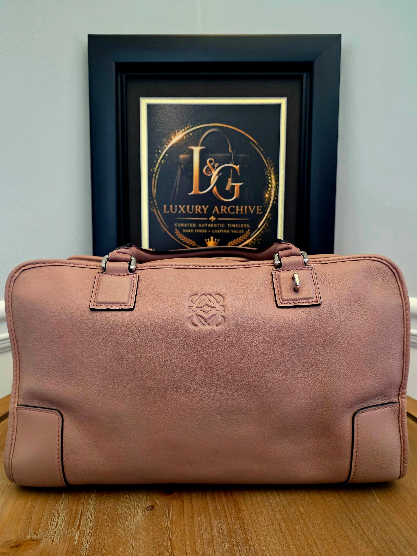Loewe Amazona 28 Pink Leather Satchel Bag | Pre-Owned Designer Handbag | IG Luxury Archive