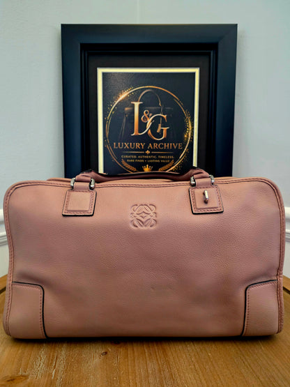 Loewe Amazona 28 Pink Leather Satchel Bag | Pre-Owned Designer Handbag | IG Luxury Archive
