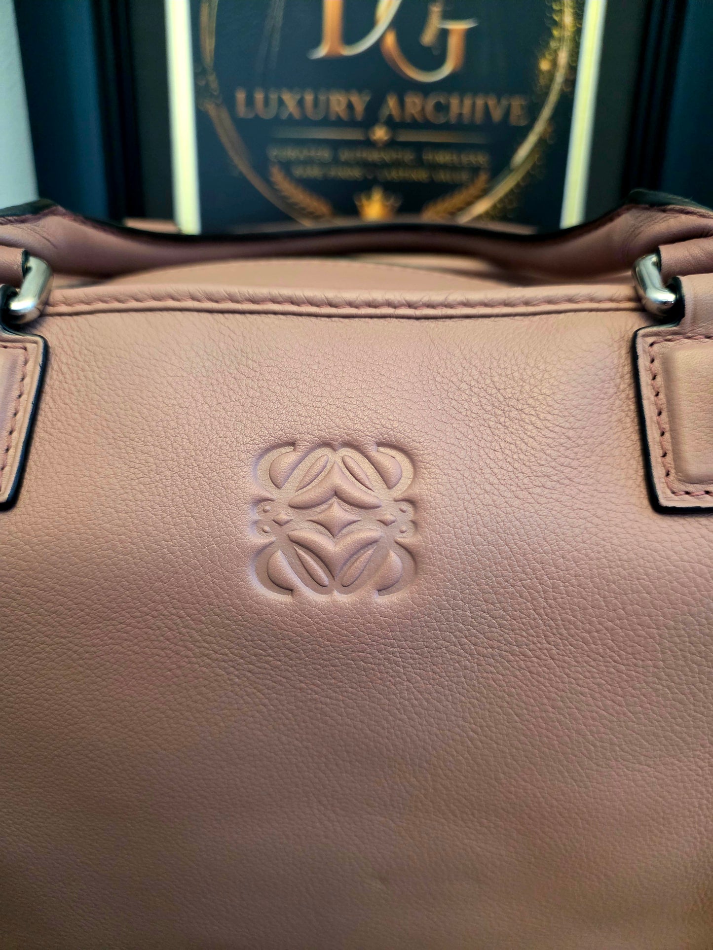 Loewe Amazona 28 Pink Leather Satchel Bag | Pre-Owned Designer Handbag | IG Luxury Archive