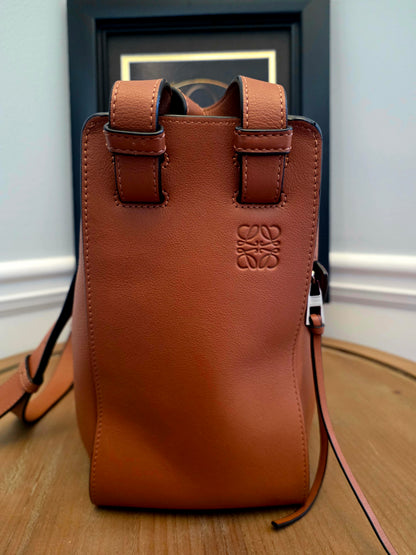Loewe Hammock Medium Tan Leather Shoulder Bag with Strap | Authentic Pre-Owned Luxury Bag