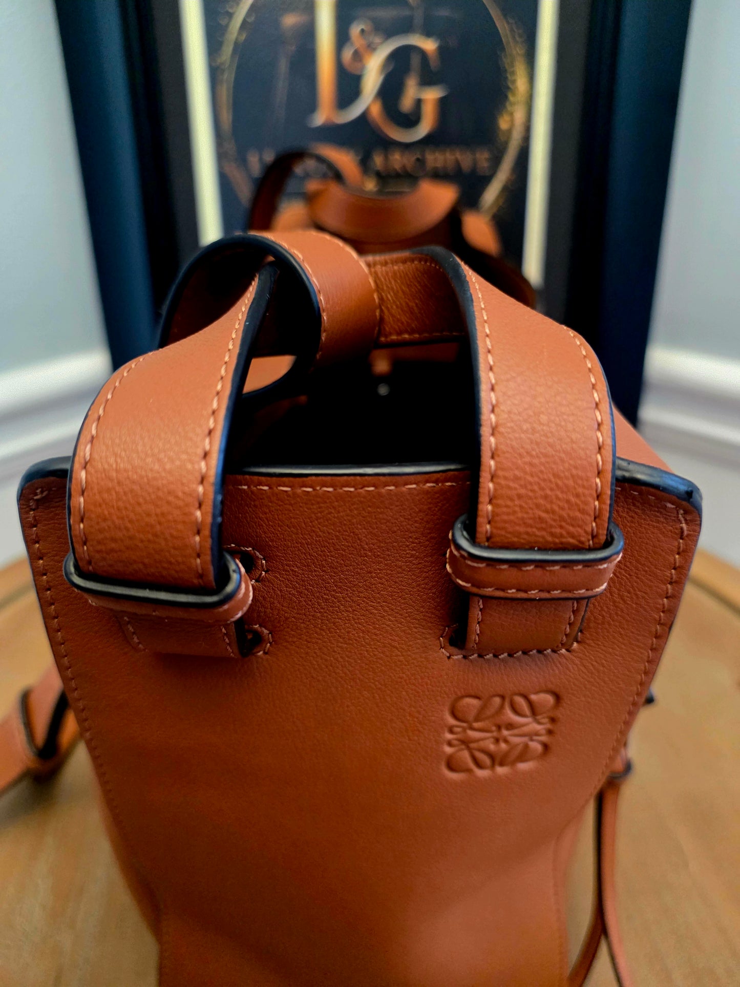Loewe Hammock Medium Tan Leather Shoulder Bag with Strap | Authentic Pre-Owned Luxury Bag