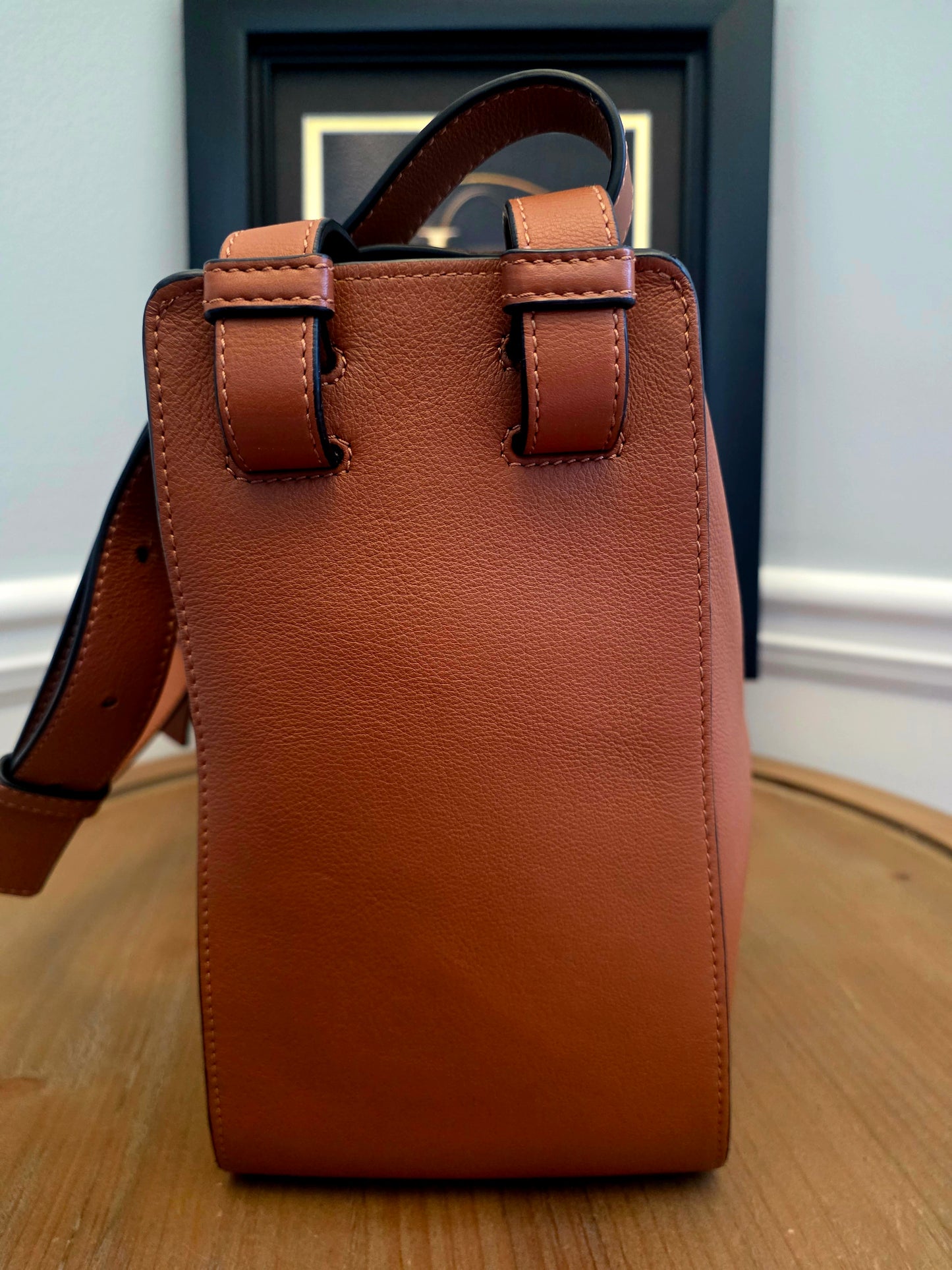 Loewe Hammock Medium Tan Leather Shoulder Bag with Strap | Authentic Pre-Owned Luxury Bag