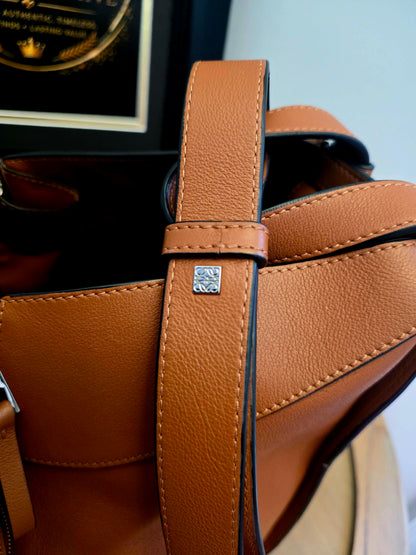 Loewe Hammock Medium Tan Leather Shoulder Bag with Strap | Authentic Pre-Owned Luxury Bag