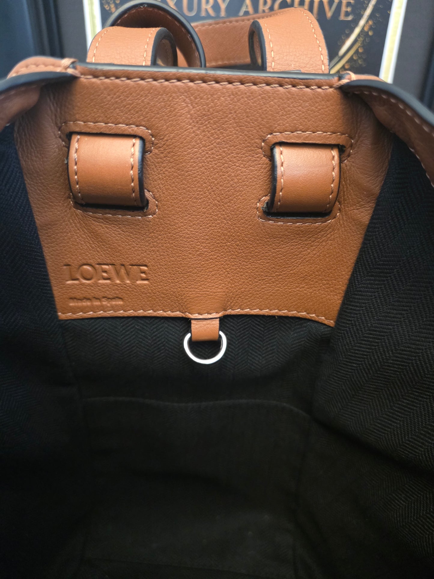 Loewe Hammock Medium Tan Leather Shoulder Bag with Strap | Authentic Pre-Owned Luxury Bag
