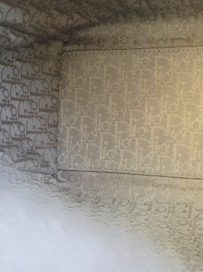 Christian Dior Lady Dior Large Light Gray Cannage Quilted Leather Tote Bag Silver Hardware