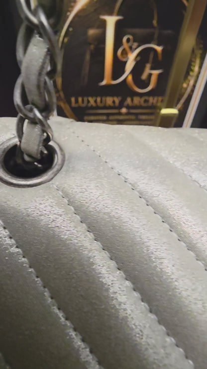 Chanel Chevron Backpack — Metallic Champagne / Pearlized Calfskin