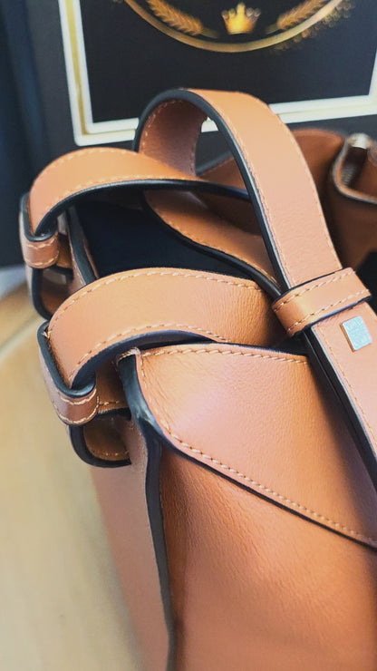 Loewe Hammock Medium Tan Leather Shoulder Bag with Strap | Authentic Pre-Owned Luxury Bag