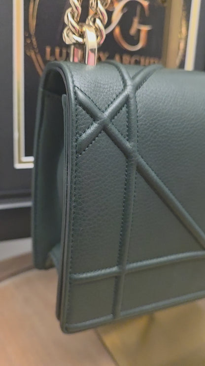 Christian Dior Diorama Flap Bag – Forest Green & Gold Hardware ✨